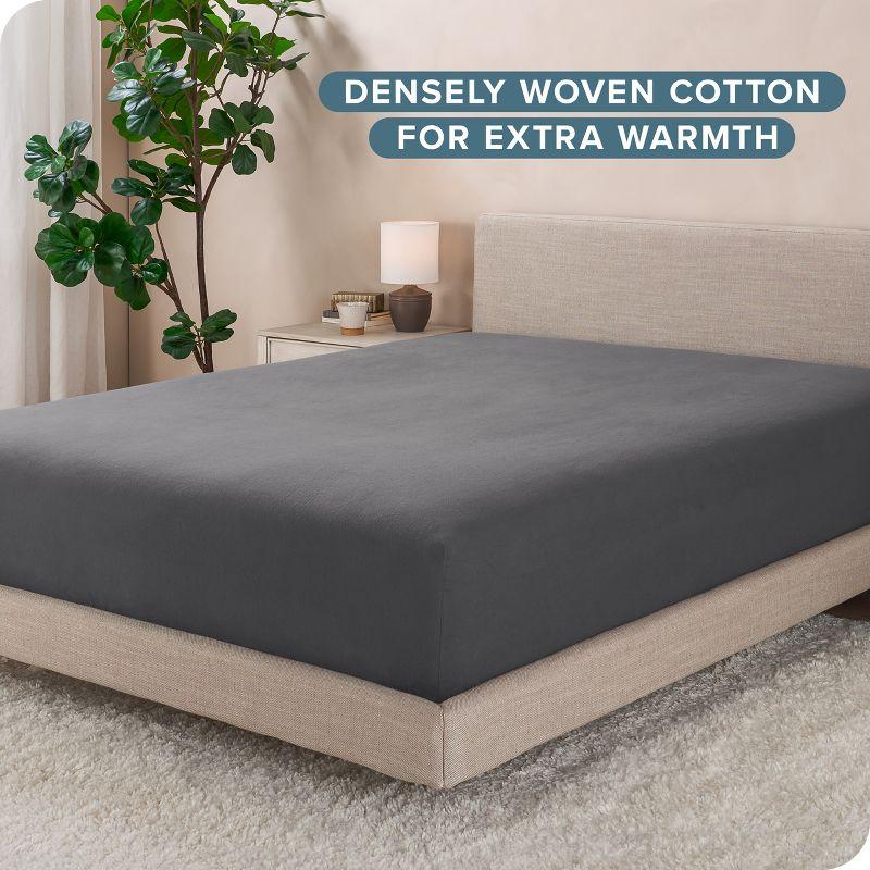 Bare Home Flannel Machine Woven Fitted Sheet