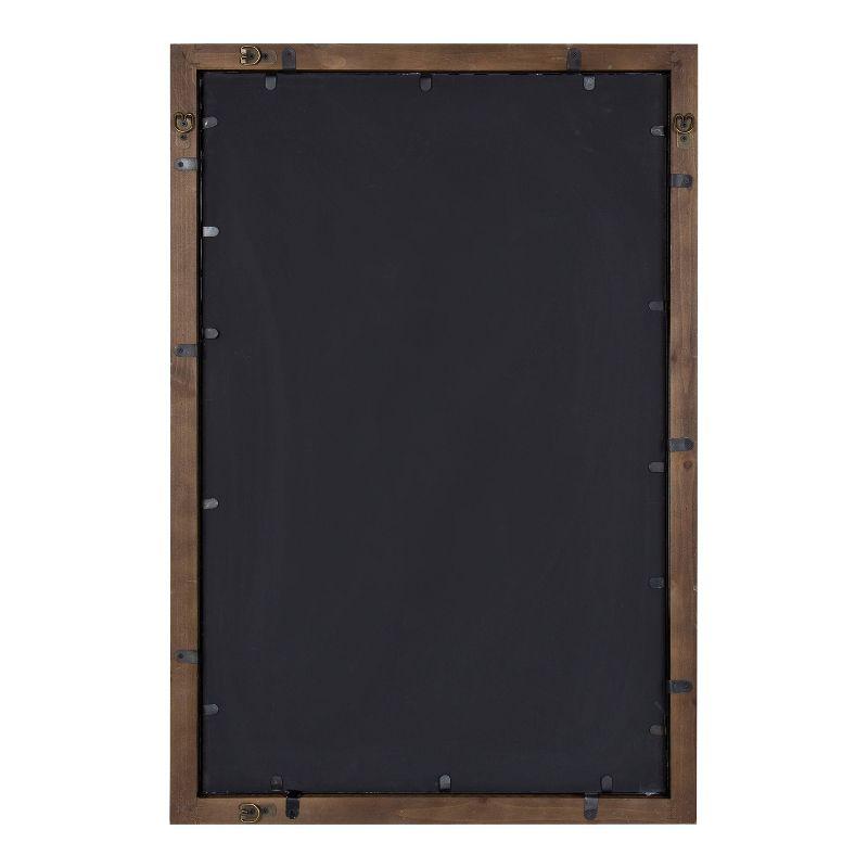 Kate & Laurel All Things Decor 24" x 36" Audubon Rectangle Wall Mirror Rustic Brown : Vintage Farmhouse Style, MDF Frame
