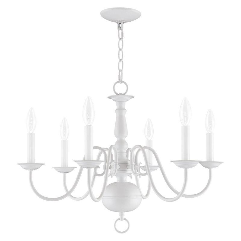Livex Lighting Williamsburgh 6 - Light Chandelier in  White