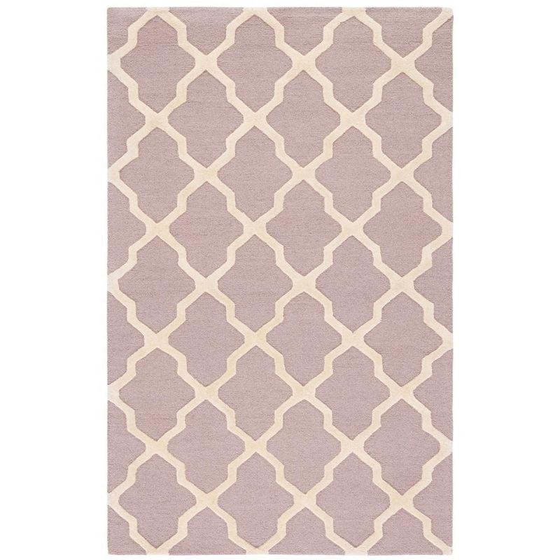 Beige and Ivory Hand-Tufted Wool Area Rug, 5' x 8'