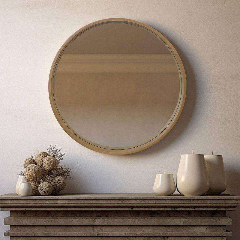 Wood Round Mirror Natural - WallBeyond