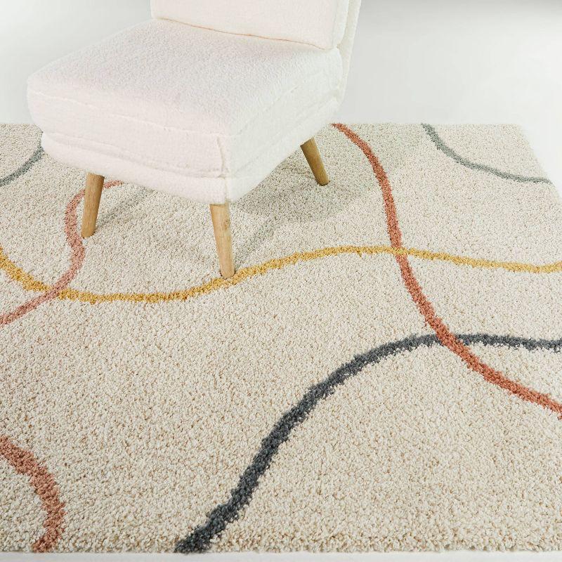 5'3"x7' Emanuel Abstract Kids' Rug Cream - Balta Rugs: Area Rug for Kids Room, UV & Stain-Resistant, High Pile