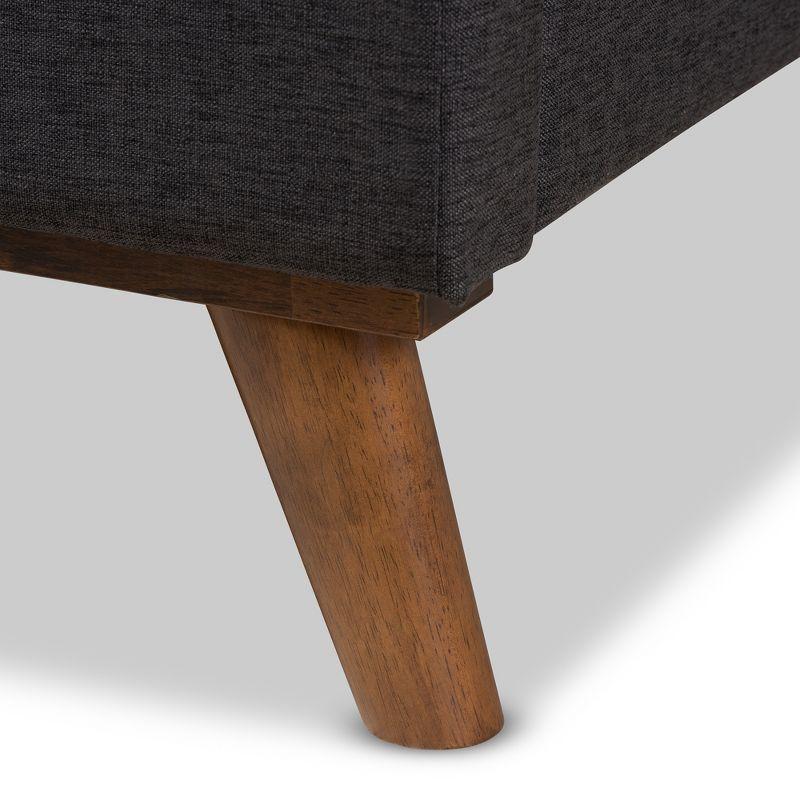 Valencia Mid Modern Fabric Platform King Bed Dark Gray - Baxton Studio: Upholstered Headboard, Tapered Legs