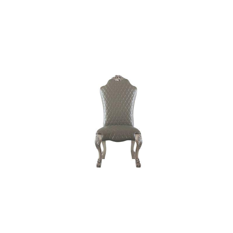 St of 2 22" Dresden PU Dining ChairsVintage Bone White - Acme Furniture