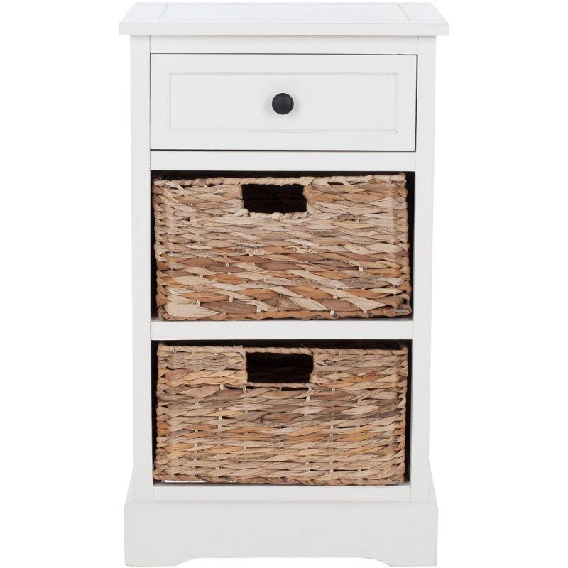 Carrie Side Storage Side Table - AMH5700C - Distressed Cream - Safavieh Couture