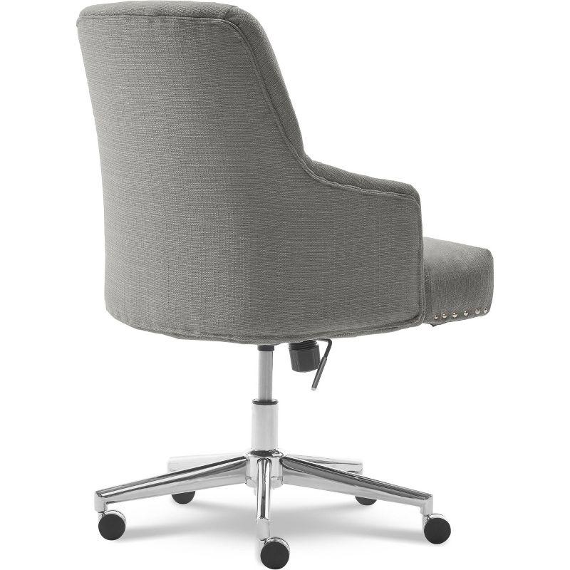 Style Leighton Home Office Chair Medium Gray - Serta: Swivel, Adjustable, Wheeled