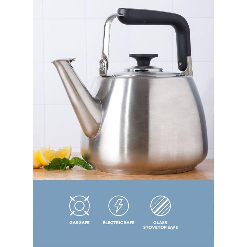 Sur La Table Kitchen Essentials Sur La Table Kitchen Essential Large 2 QT Heavy Gauge Stainless Steel Whistling Tea Kettle