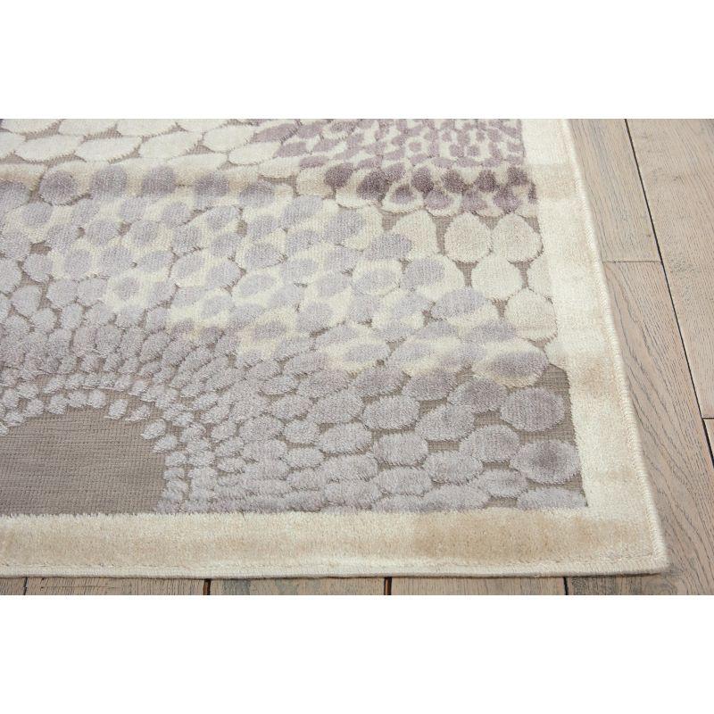 XXL Gray Synthetic Stain-Resistant Traditional Rug