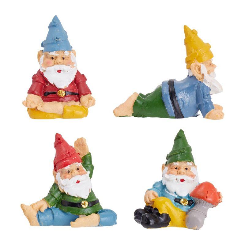 Miniature Yoga Gnome Figurines Set for Garden Decor