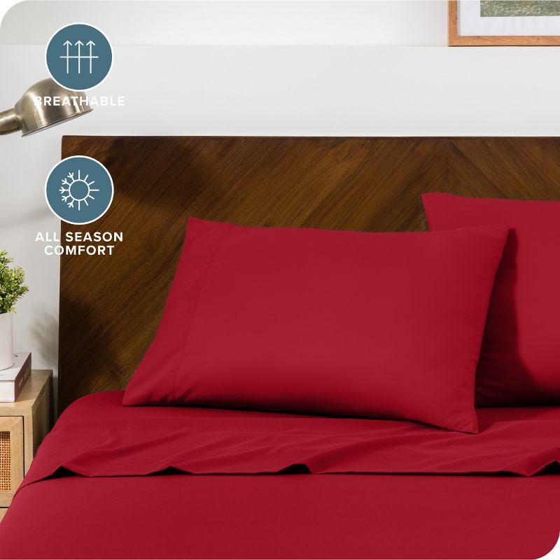 Microfiber Queen - Envelope - 20 x 30 Red Pillowcase Set by Bare Home