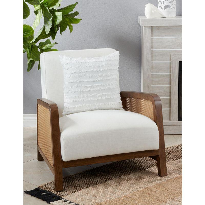 Saro Isla Collection Fringed Cotton Blend Throw Pillow