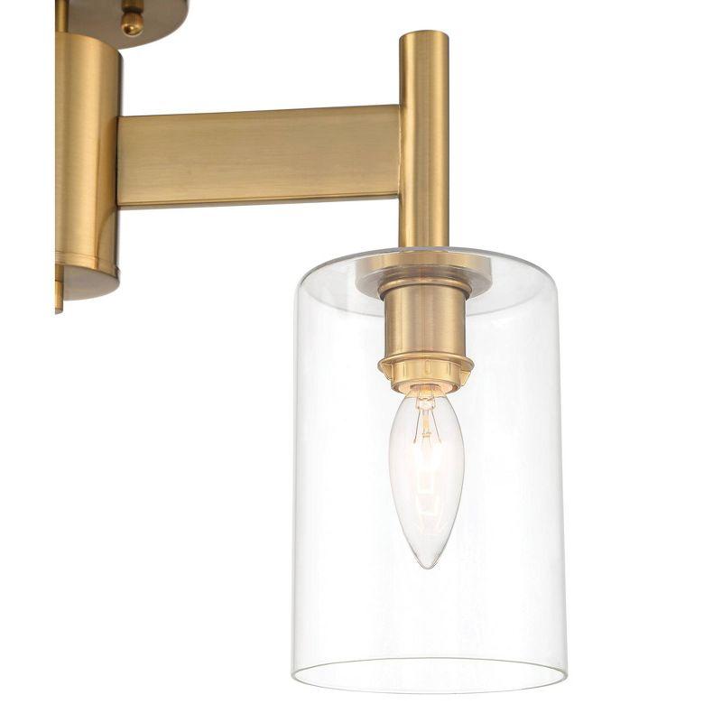 Possini Euro Design Lantico Modern Ceiling Light Semi Flush Mount Fixture 17" Wide Gold 3-Light Clear Glass for Bedroom Kitchen Living Room Hallway