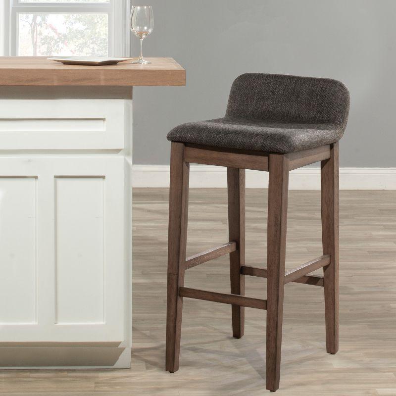 Renmark Counter Height Barstool Gray: Low Back, Tapered Legs, Brushed Finish - Hillsdale Furniture