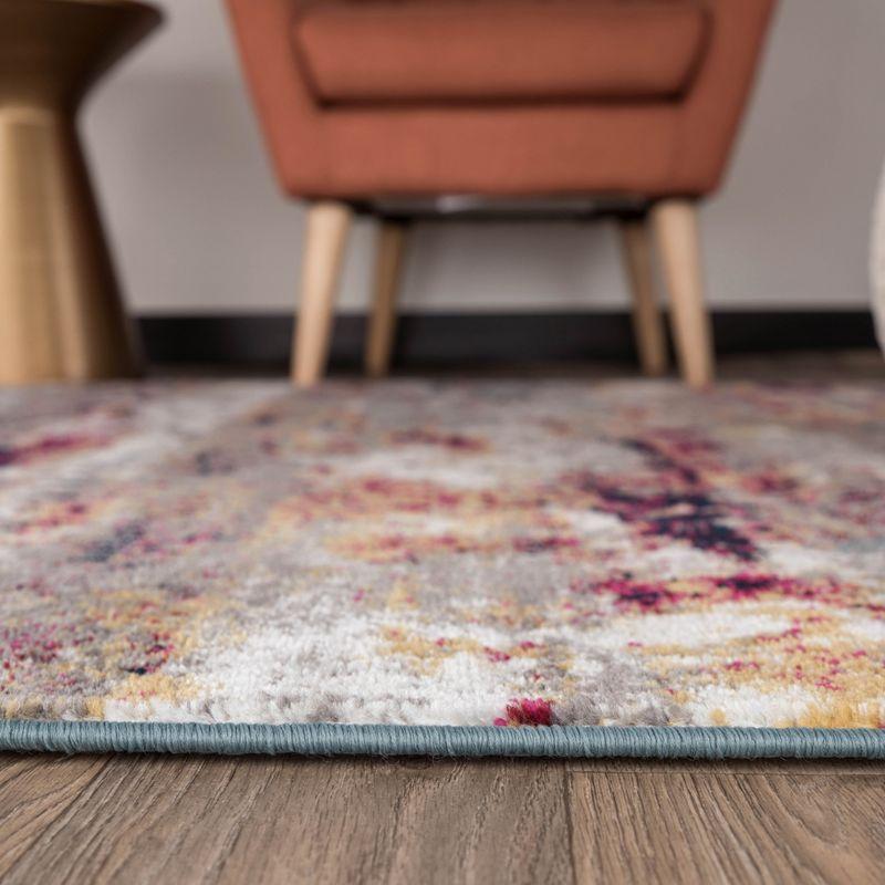 Abstract Multi 5' x 7' Reversible Synthetic Area Rug