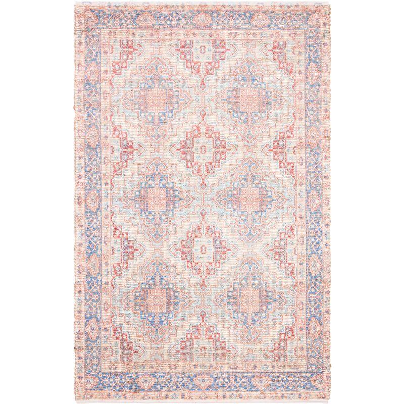 Bohemian Bliss Blue Oriental Hand-Loomed Cotton Rug 5'x8'