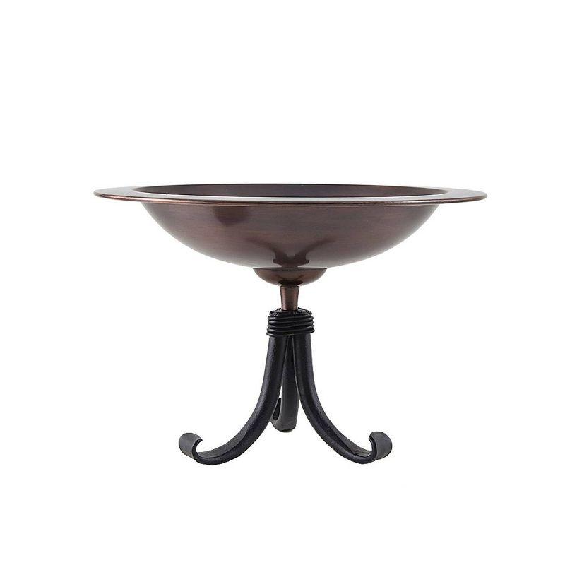 9" Classic II Birdbath with Tripod Stand Antique Copper - Achla Designs: Weather-Resistant, Deck & Garden Decor