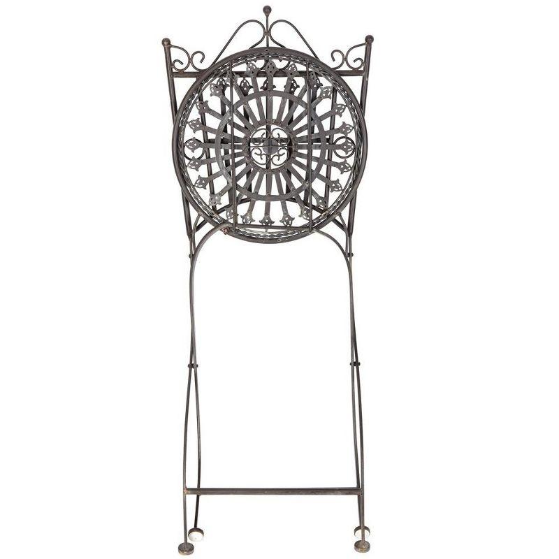 Belen Black Rust Iron Outdoor Bistro Set with Round Table