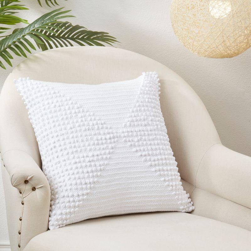 Saro Lifestyle Textured Woven Diamond Throw Pillow Cover