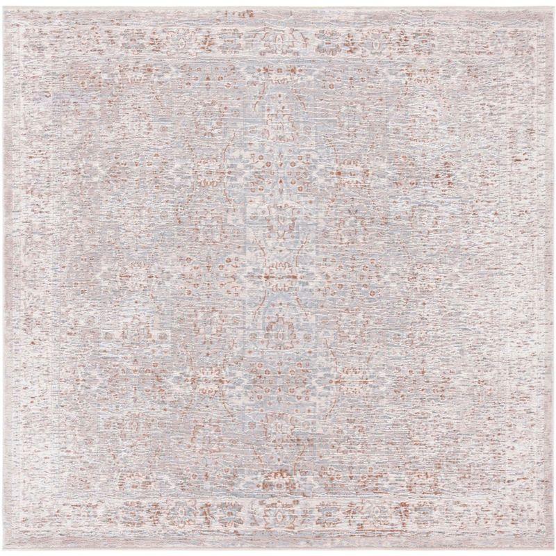 Marmara Blue Square Hand-Knotted Viscose Area Rug - 6'7"