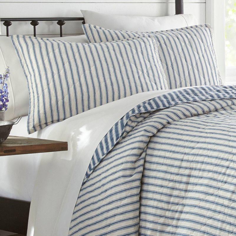 Willow Way Ticking Stripe Quilt & Sham Set - Stone Cottage