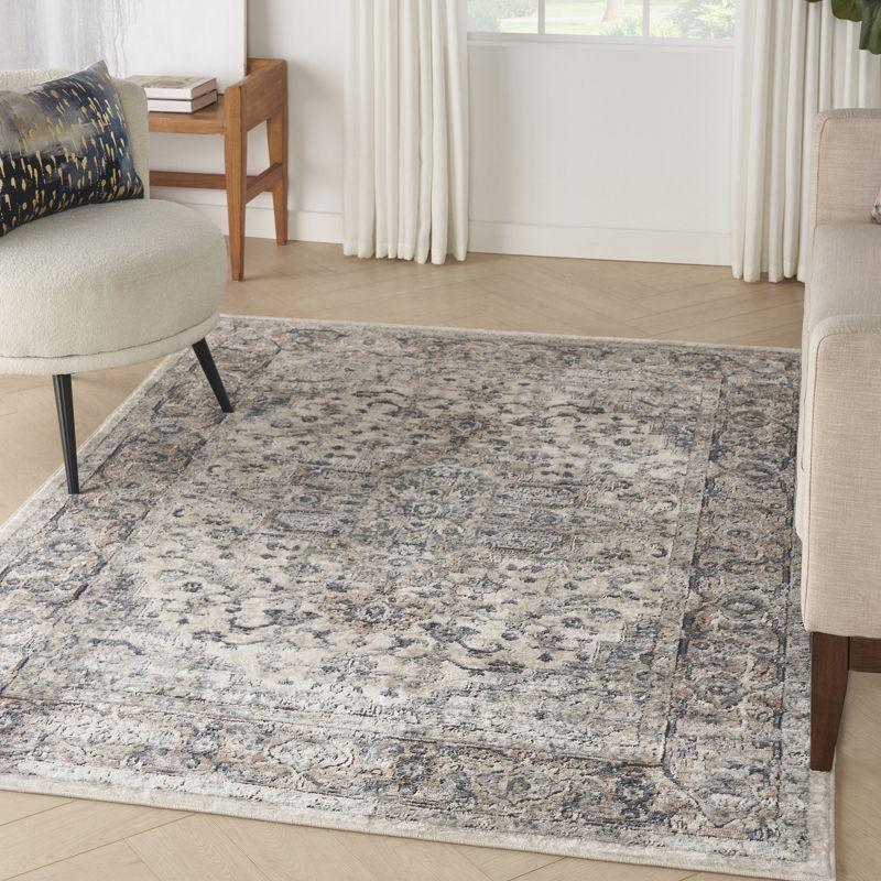 Nourison Concerto Center Medallion Indoor Rug Ivory Grey 5'3" x 7'3"
