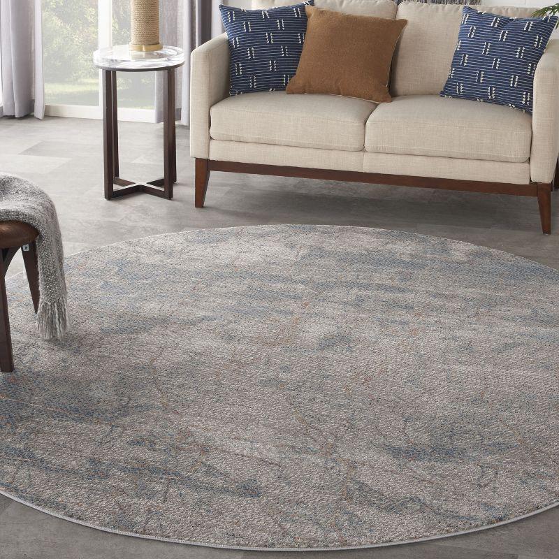 Nourison Rustic Textures Indoor Area Rug Light Grey/Blue 5'3" x Round