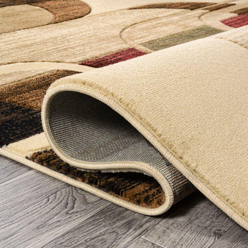 3'x5' Tamara Retro Abstract Arches, Cream/Brown/Red - JONATHAN Y