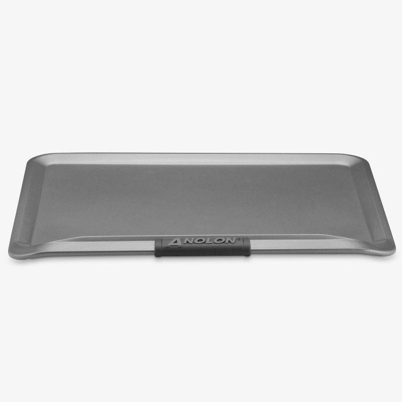 Anolon Advanced Bakeware 14" x 16" Nonstick Cookie Sheet with Silicone Grips Gray: Even-Heating, Soft-Grip, Steel