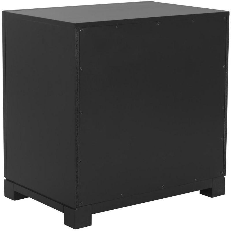 Raina 3 Drawer Greek Key Nightstand - FOX6278 - Black - Safavieh Couture