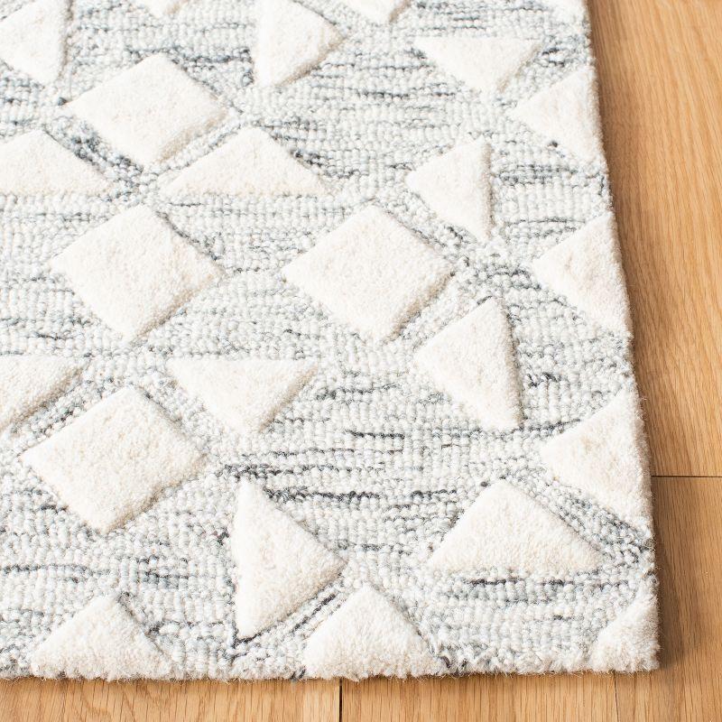 Ivory Hand-Tufted Wool Square Area Rug, 6' x 6'