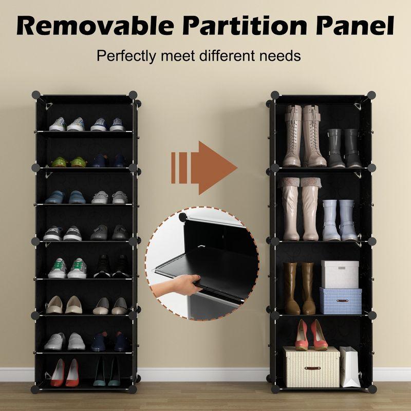 Costway Portable Shoe Rack Organizer 12-Cube 48 Pair Shoe Shelf Storage Cabinet w/Hook