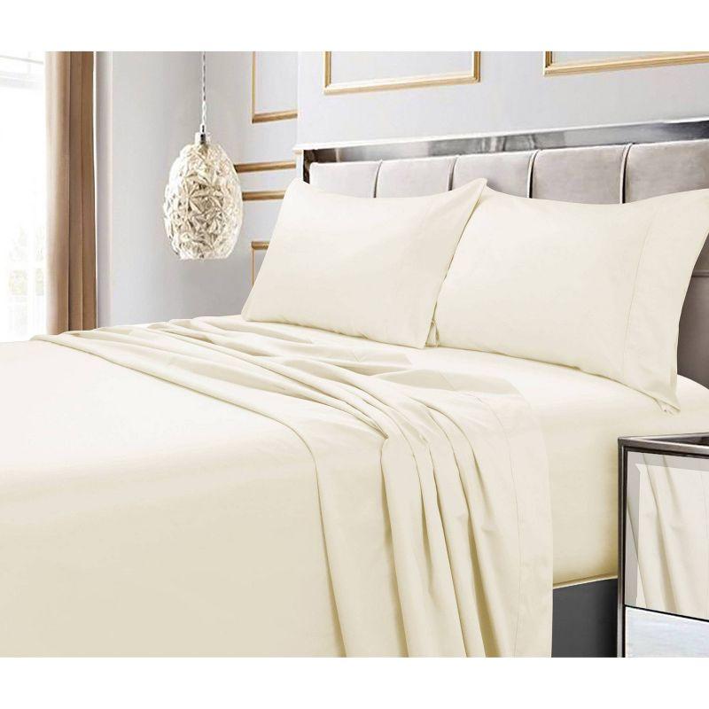 Ivory Egyptian Cotton 600-Thread Count King Sheet Set