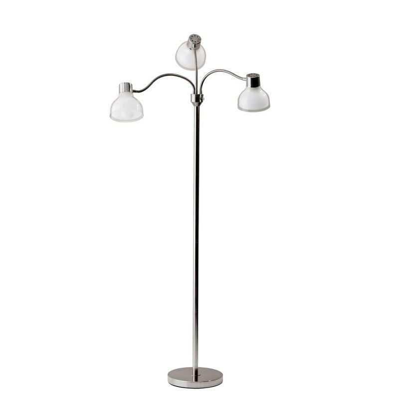 Presley 18" Polished Nickel 3-Arm Adjustable Floor Lamp