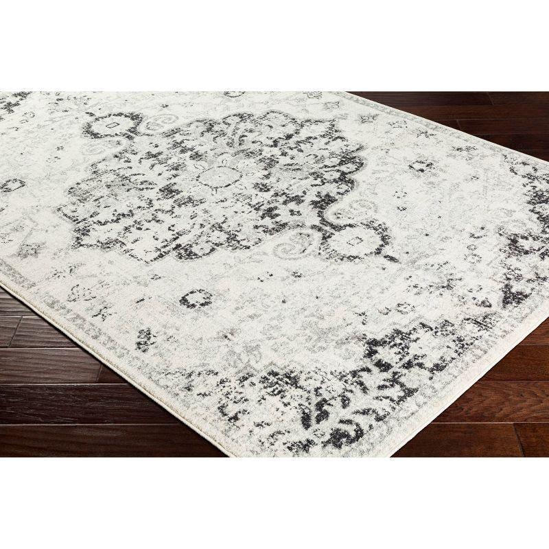 Elegant Gray 47" Rectangular Synthetic Easy-Care Rug