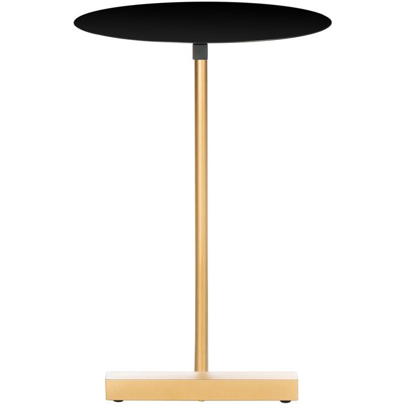 Haylee Round Side Table - Black/Gold - Safavieh.