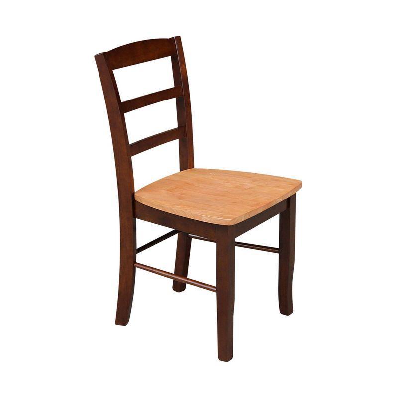 Elegant Black Wood Ladderback Side Chair Set of 2