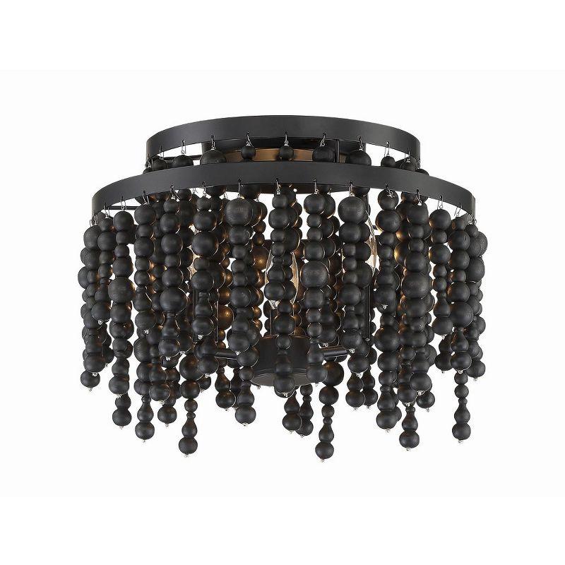 Crystorama Lighting Poppy 3 - Light Flush Mount in  Matte Black