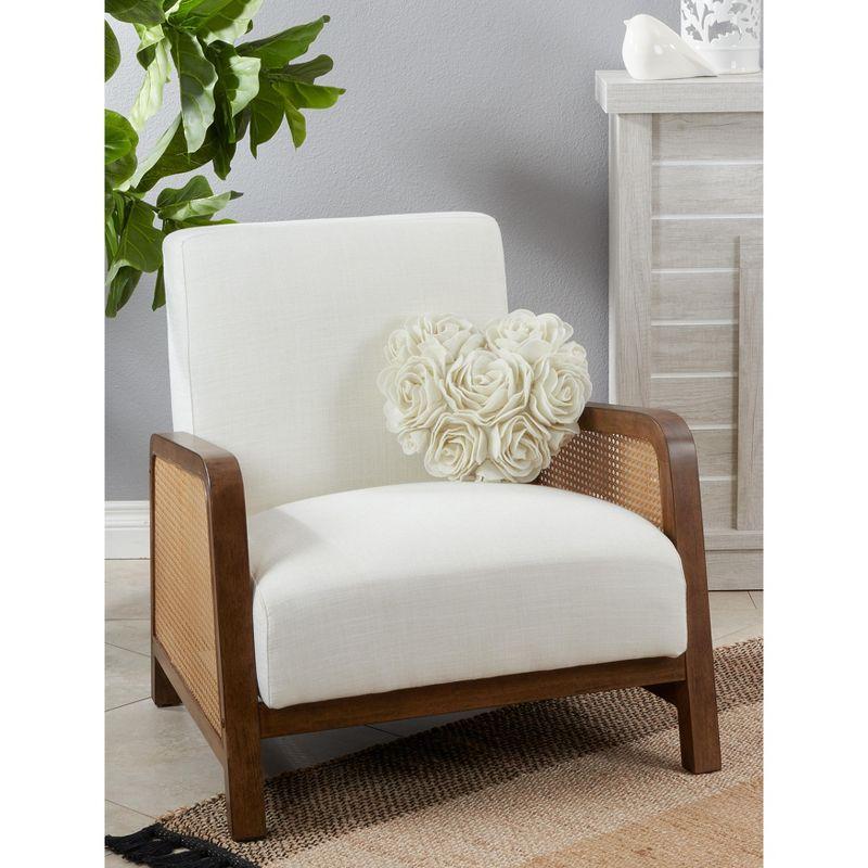 Saro Lifestyle Valentine's Day Throw Pillow With Heart Felt Design, White, 13"