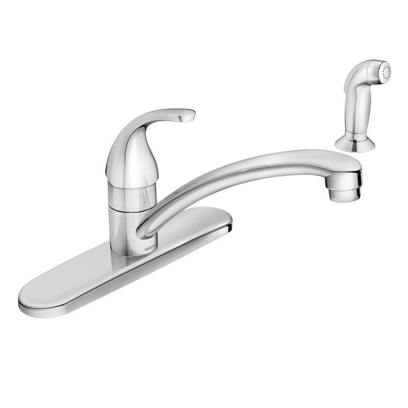 Moen Adler Chrome One-Handle Kitchen Faucet with Side Sprayer