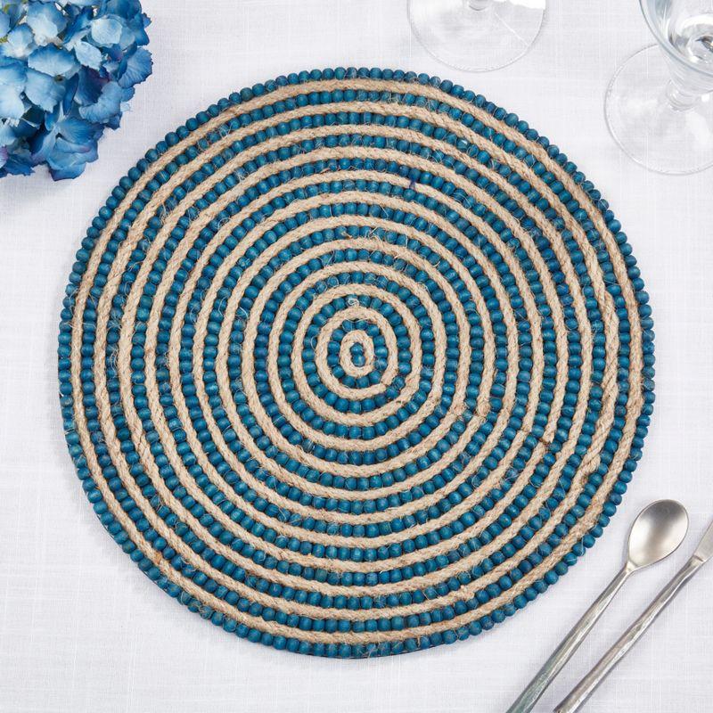 Saro Lifestyle Beaded Spiral Swirl Placemat (Set of 4)