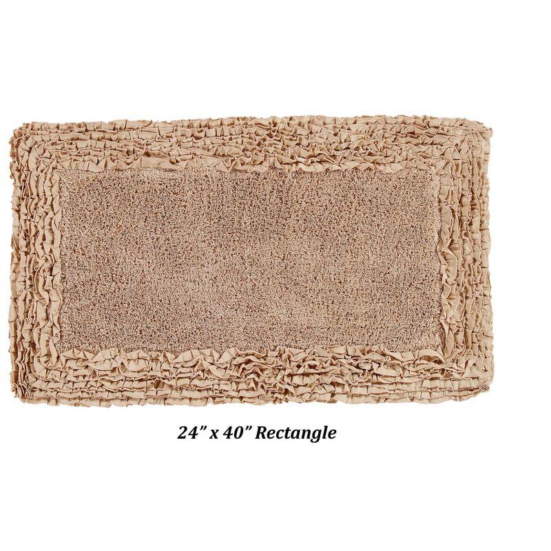 Better Trends Shaggy Boader 100% Cotton Tufted Non- Slip Backing Bath Rug 24" x 40" Rectangle - Beige
