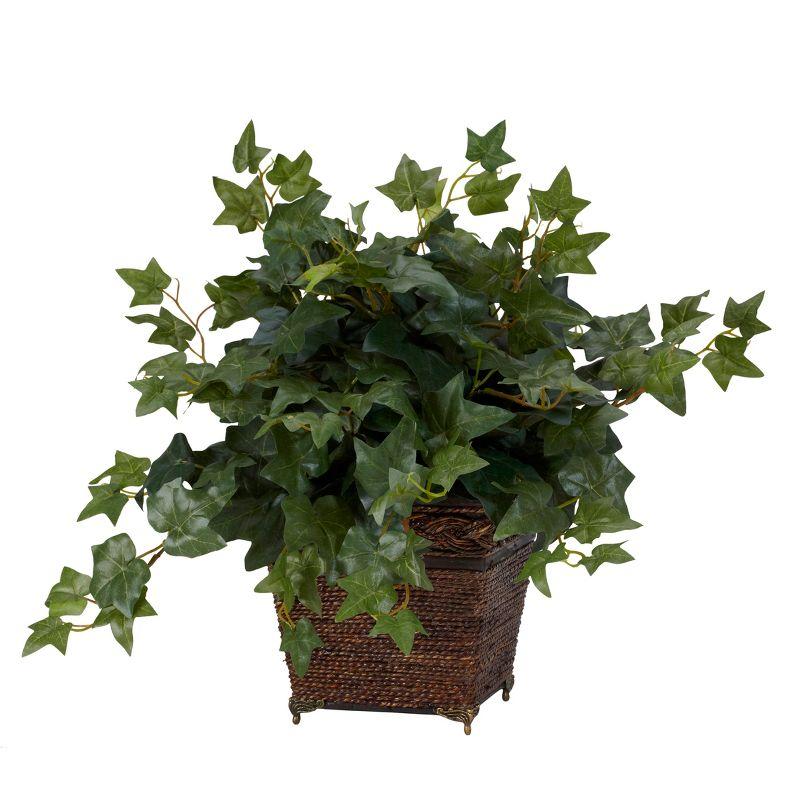 Nearly Natural Puff Ivy with Coiled Rope Planter Silk Plant