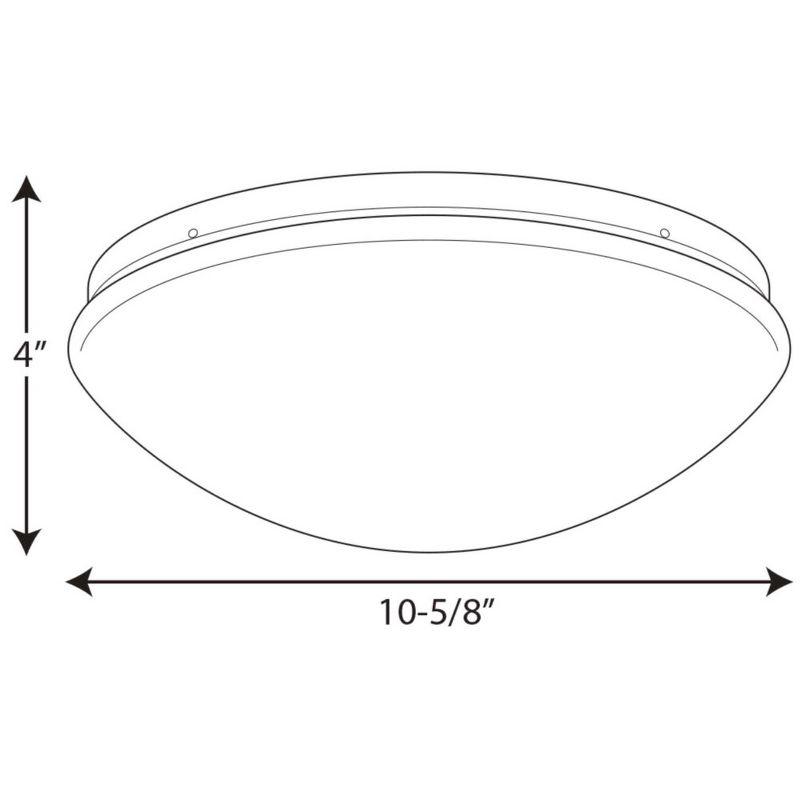 Progress Lighting, Drums and Clouds, 1-Light LED Flush Mount, White Acrylic, Contoured Shade