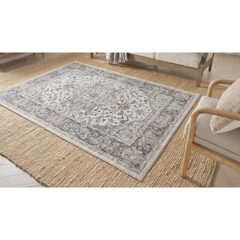 Nourison Concerto Center Medallion Indoor Rug Ivory Grey 8'10" x 11'10"