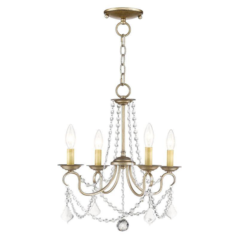 Livex Lighting Pennington 4 - Light Chandelier in  Antique Silver Leaf