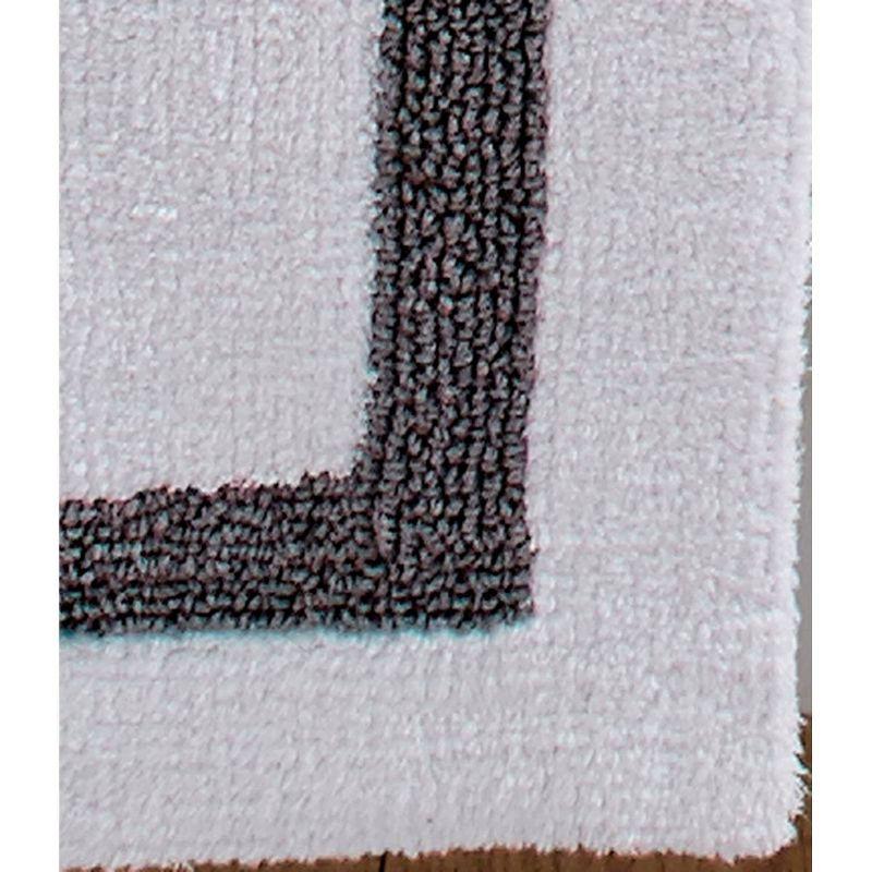 24"x40" Hotel Collection Bath Rug White/Gray - Better Trends: Cotton, Tufted, Machine Washable