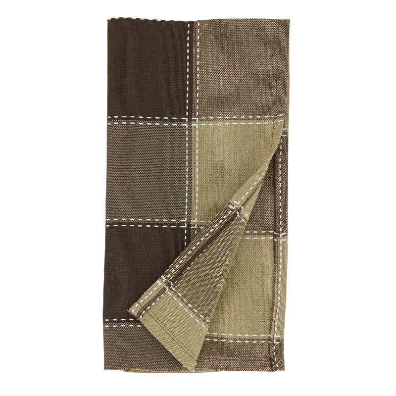 Saro Lifestyle Stitched Plaid Cotton And Poly Blend Table Napkins (Set of 4)