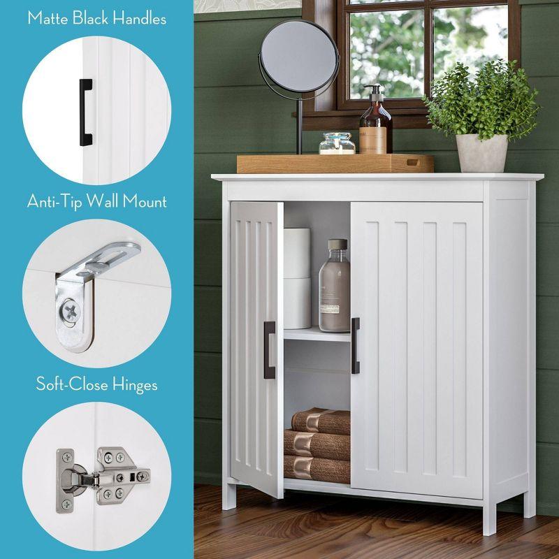 RiverRidge Monroe Two-Door Bathroom and Laundry Storage Cabinet with Adjustable Shelves - White