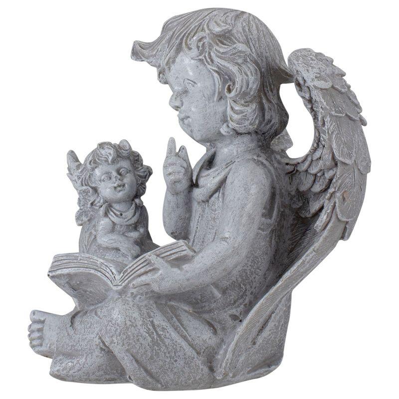 Northlight 8.25" Reading Angels with Book Outdoor Garden Statue