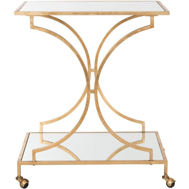 Ignatius Bar Cart - FOX2555B - Gold/Mirror - Safavieh